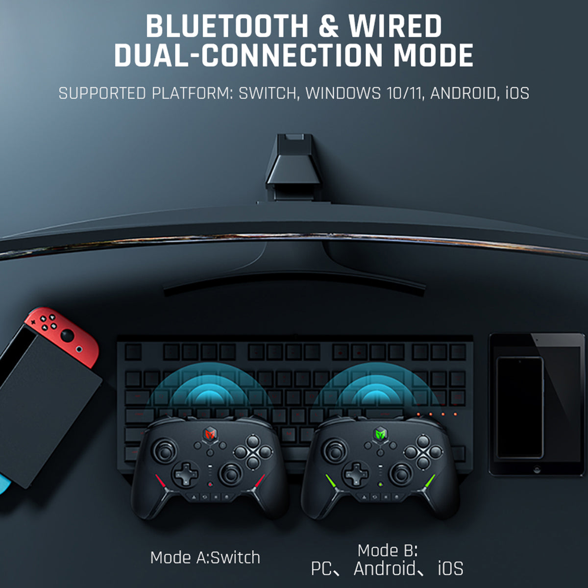 BIGBIGWON Blitz C2 Pro Axis Gyro Bluetooth Wired Dual Mode Gamepad Mechanical Controller for Switch / PC / Android / IOS 6 BIGBIGWON Blitz C2 Pro Axis Gyro Bluetooth Wired Dual Mode Gamepad Mechanical Controller for Switch / PC / Android / IOS 6